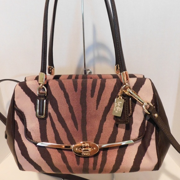 Coach Madison Zebra Print Madeline Satchel 26634 - Picture 1 of 7